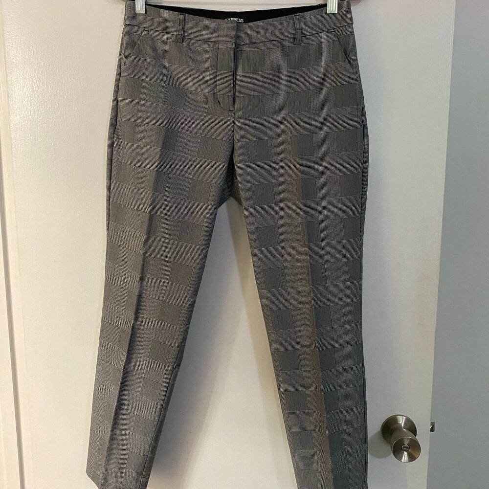 Express Columnist gray striped ankle pants